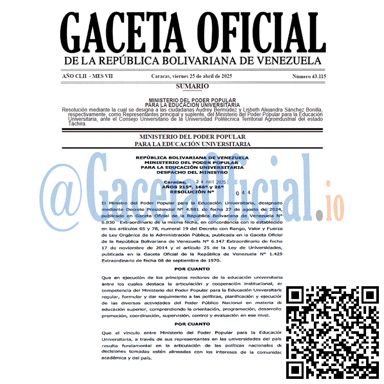 Gaceta Oficial, Gaceta 43115, Gaceta 43115 HD, Gaceta #43115, Gaceta Oficial Venezuela #43115