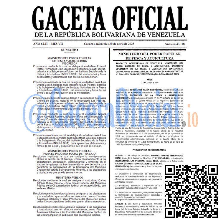 Venezuela Gaceta Oficial 43118 del 30 abril 2025 Gaceta Oficial, Gaceta 43118, Gaceta 43118 HD, Gaceta #43118, Gaceta Oficial Venezuela #43118