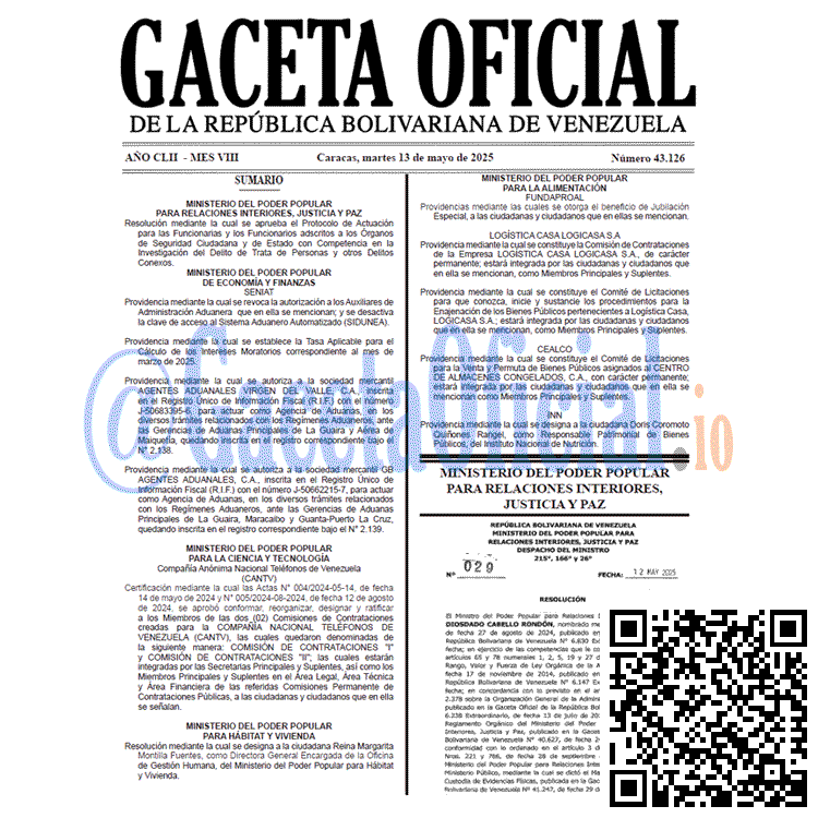 Gaceta Oficial, Gaceta 43126, Gaceta 43126 HD, Gaceta #43126, Gaceta Oficial Venezuela #43126