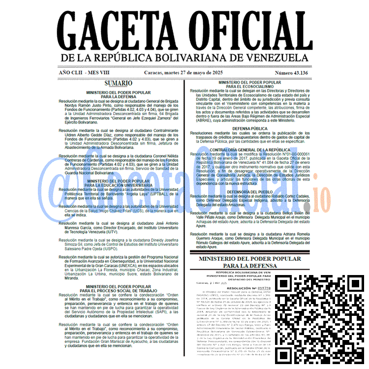 Gaceta Oficial, Gaceta 43136, Gaceta 43136 HD, Gaceta #43136, Gaceta Oficial Venezuela #43136