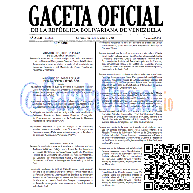 Gaceta Oficial, Gaceta 43174, Gaceta 43174 HD, Gaceta #43174, Gaceta Oficial Venezuela #43174