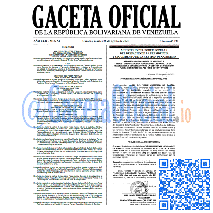 Gaceta Oficial, Gaceta 43199, Gaceta 43199 HD, Gaceta #43199, Gaceta Oficial Venezuela #43199
