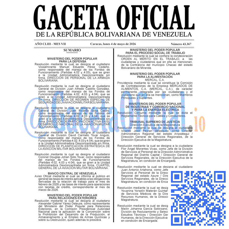 Gaceta Oficial, Gaceta 43367, Gaceta 43367 HD, Gaceta #43367, Gaceta Oficial Venezuela #43367