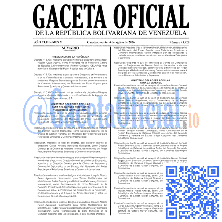 Gaceta Oficial, Gaceta 43429, Gaceta 43429 HD, Gaceta #43429, Gaceta Oficial Venezuela #43429