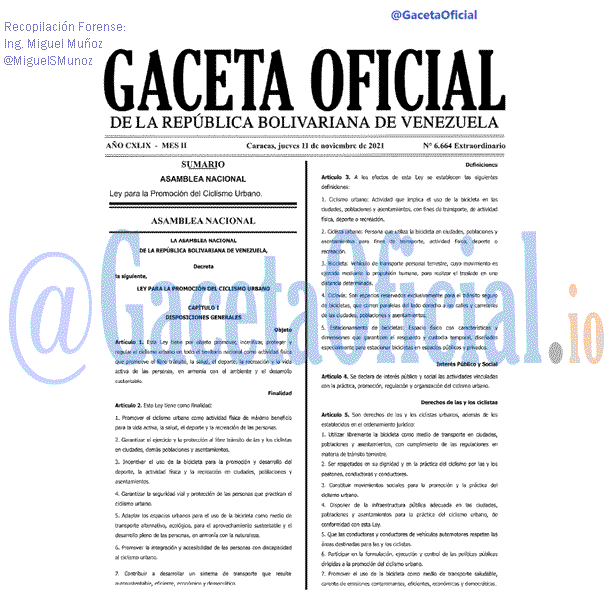 Gaceta Oficial 6664 del 11 noviembre 2021