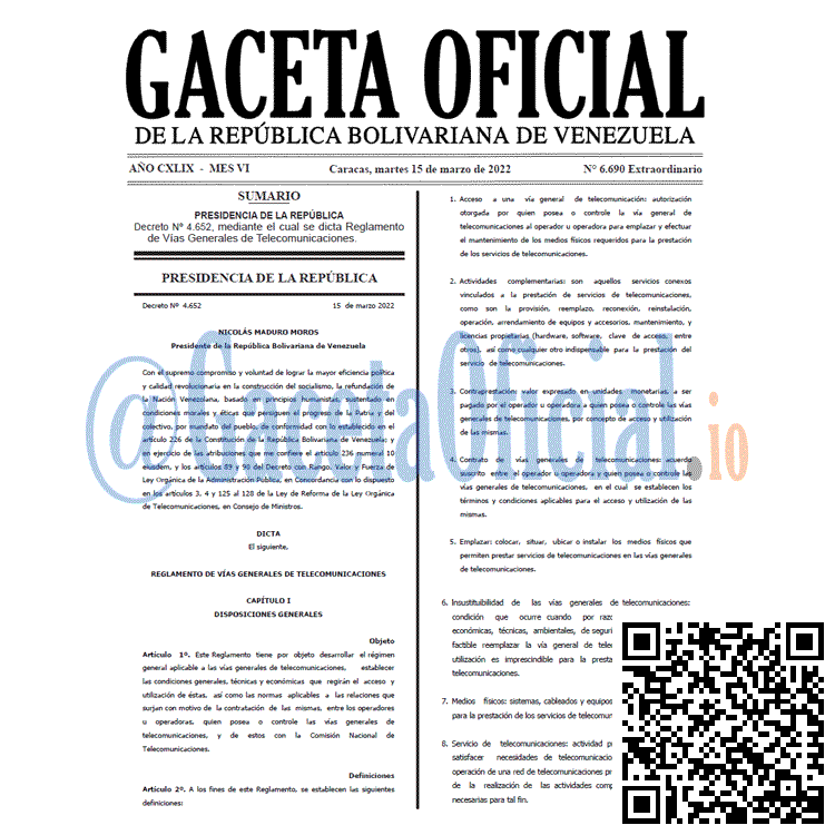 Gaceta Oficial 6690 del 15 marzo 2022