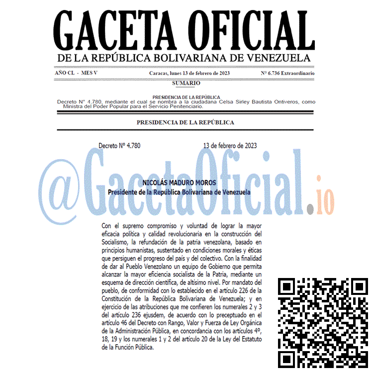 Venezuela Gaceta Oficial 6736 del 13 febrero 2023 Gaceta Oficial, Gaceta 6736, Gaceta #6736, Gaceta Oficial Venezuela #6736