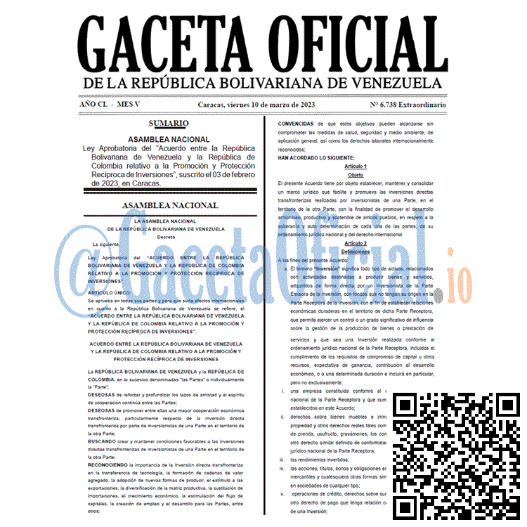 Venezuela Gaceta Oficial 6738 del 10 marzo 2023 Gaceta Oficial, Gaceta 6738, Gaceta 6738 HD, Gaceta #6738, Gaceta Oficial Venezuela #6738