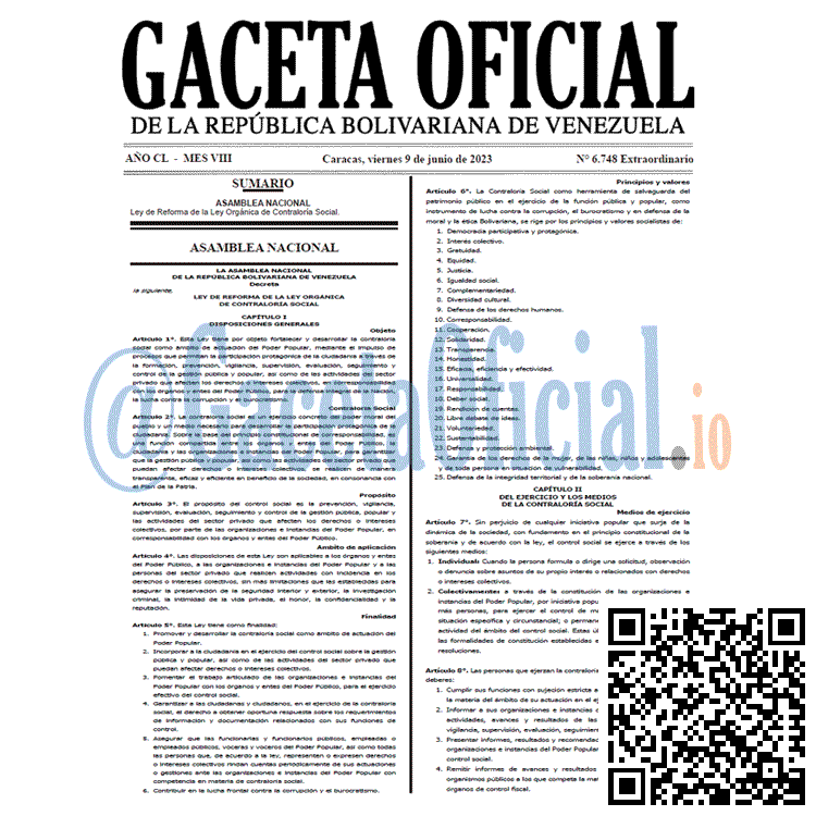 Venezuela Gaceta Oficial 6748 del 9 junio 2023 Gaceta Oficial, Gaceta 6748, Gaceta 6748 HD, Gaceta #6748, Gaceta Oficial Venezuela #6748