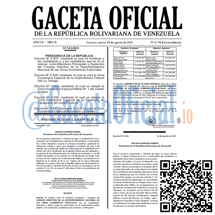 Venezuela Gaceta Oficial 6756 del 10 agosto 2023 Gaceta Oficial, Gaceta 6756, Gaceta 6756 HD, Gaceta #6756, Gaceta Oficial Venezuela #6756