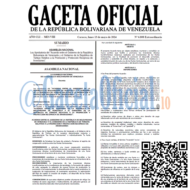 Gaceta Oficial, Gaceta 6808, Gaceta 6808 HD, Gaceta #6808, Gaceta Oficial Venezuela #6808