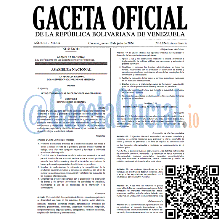 Gaceta Oficial, Gaceta 6824, Gaceta 6824 HD, Gaceta #6824, Gaceta Oficial Venezuela #6824