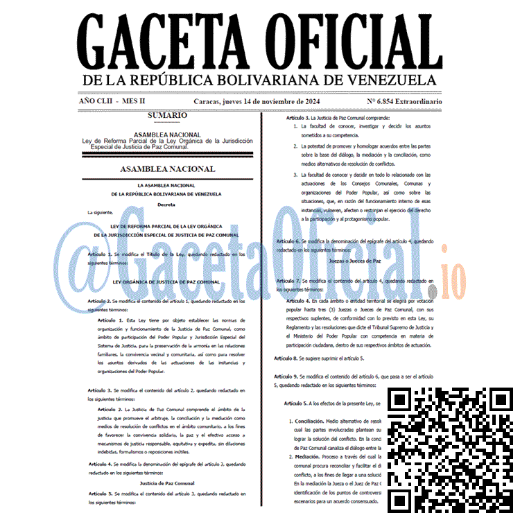 Gaceta Oficial, Gaceta 6854, Gaceta 6854 HD, Gaceta #6854, Gaceta Oficial Venezuela #6854
