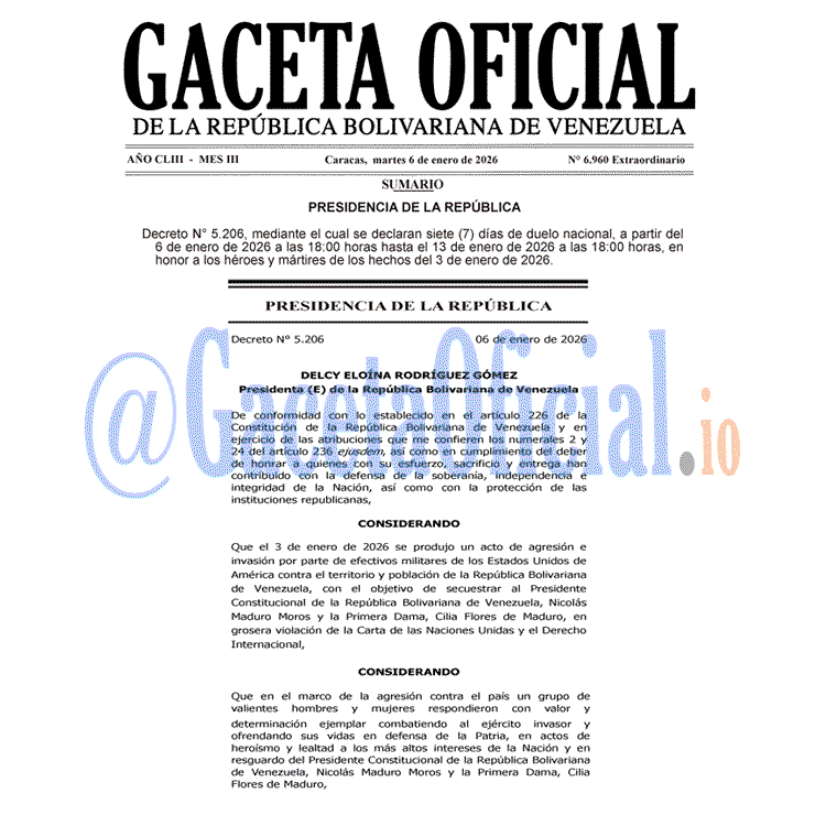Gaceta Oficial, Gaceta 6960, Gaceta 6960 HD, Gaceta #6960, Gaceta Oficial Venezuela #6960