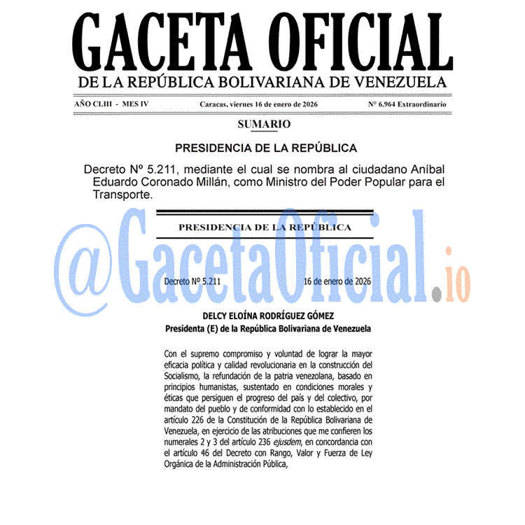 Gaceta Oficial, Gaceta 6964, Gaceta 6964 HD, Gaceta #6964, Gaceta Oficial Venezuela #6964