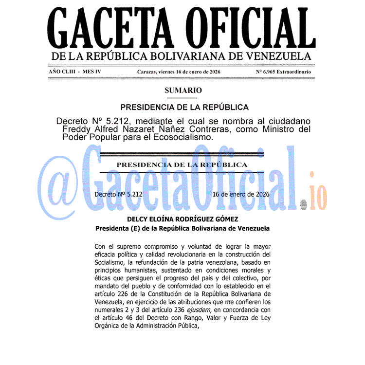 Gaceta Oficial, Gaceta 6965, Gaceta 6965 HD, Gaceta #6965, Gaceta Oficial Venezuela #6965