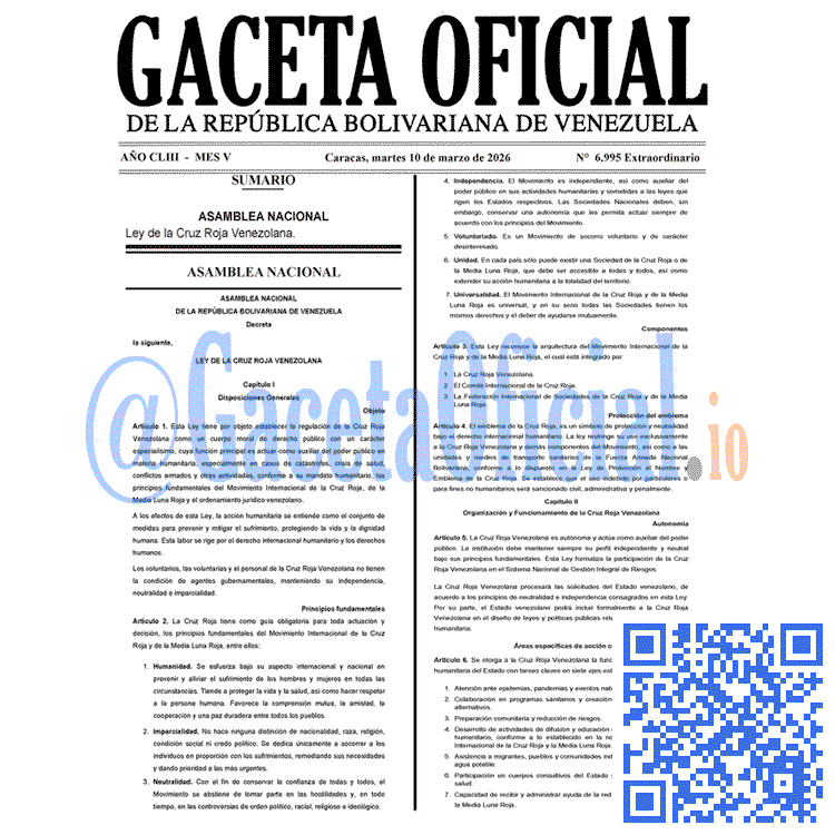 Venezuela Gaceta Oficial 6995 del 10 marzo 2026 Gaceta Oficial, Gaceta 6995, Gaceta 6995 HD, Gaceta #6995, Gaceta Oficial Venezuela #6995