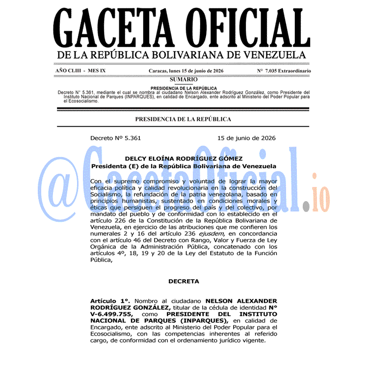Venezuela Gaceta Oficial 7035 del 15 junio 2026 Gaceta Oficial, Gaceta 7035, Gaceta 7035 HD, Gaceta #7035, Gaceta Oficial Venezuela #7035