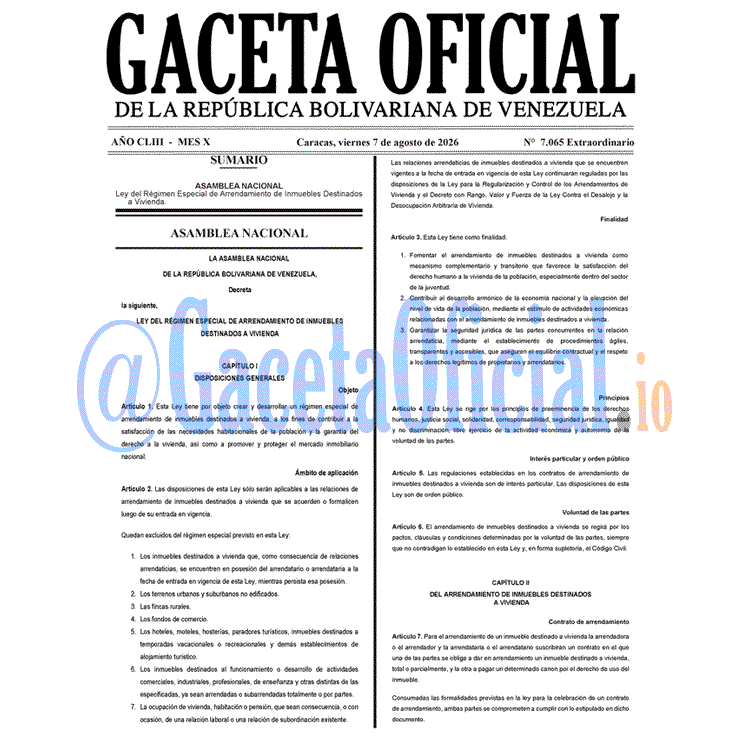 Gaceta Oficial, Gaceta 7065, Gaceta 7065 HD, Gaceta #7065, Gaceta Oficial Venezuela #7065