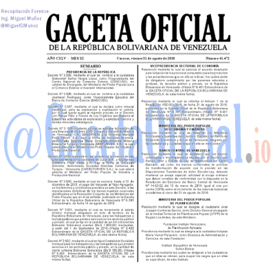 Gaceta Oficial 41472 2018-08-31