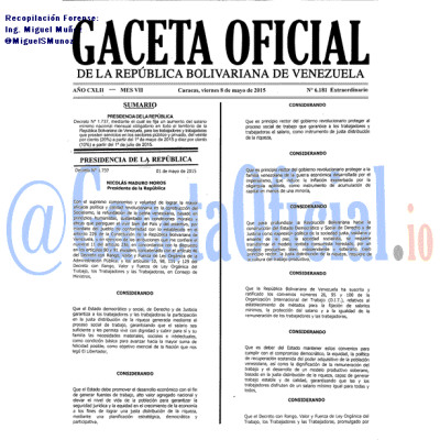 Gaceta Oficial 6181 2015-05-08