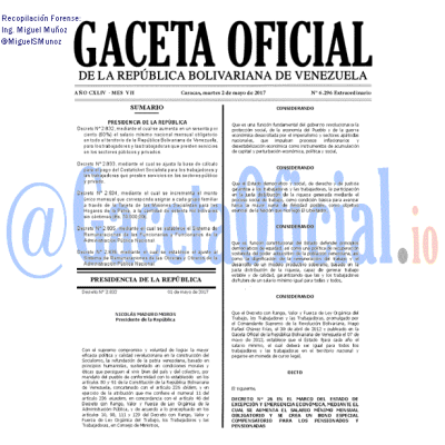 Gaceta Oficial 6296 2017-05-02