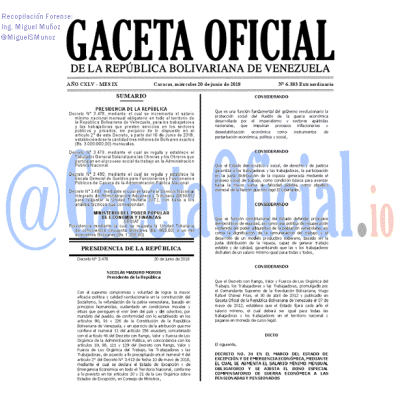 Gaceta Oficial 6383 2018-06-20