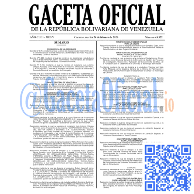 Gaceta Oficial 43322 2026-02-24