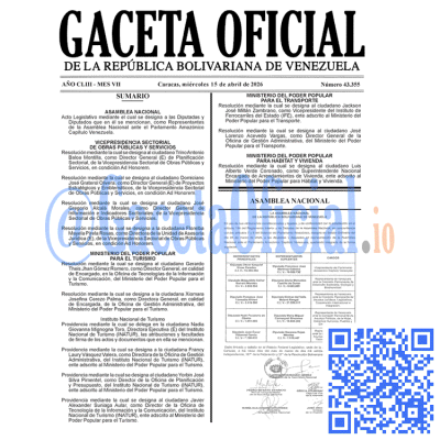 Gaceta Oficial 43355 2026-04-15