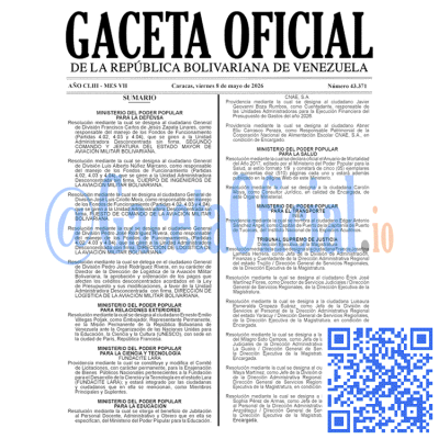 Gaceta Oficial 43371 2026-05-08