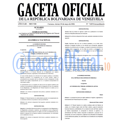 Gaceta Oficial 7025 2026-05-22