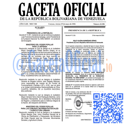 Gaceta Oficial 43386 2026-05-29