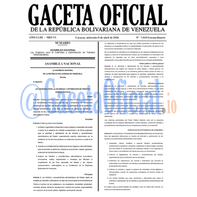 Gaceta Oficial 7018 2026-04-08