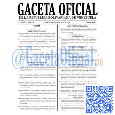 Gaceta Oficial 43354 2026-04-14