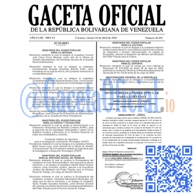 Gaceta Oficial 43352 2026-04-10