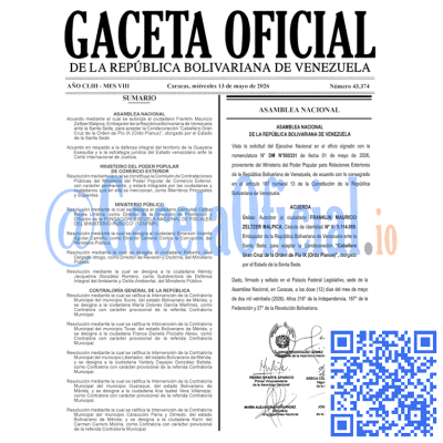 Gaceta Oficial 43374 2026-05-13