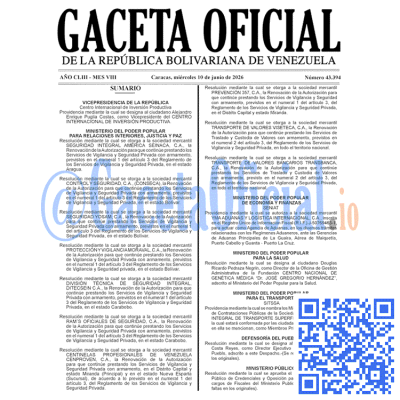 Gaceta Oficial 43394 2026-06-10