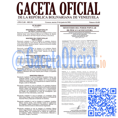 Gaceta Oficial 43403 2026-06-23 