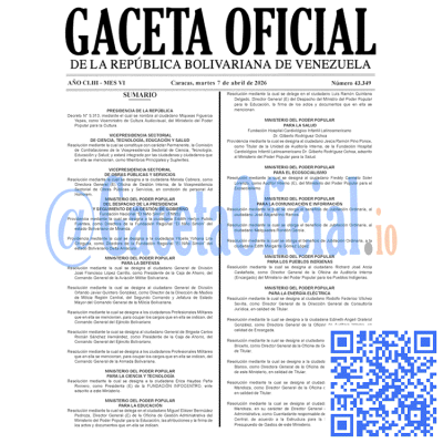 Gaceta Oficial 43349 2026-04-07
