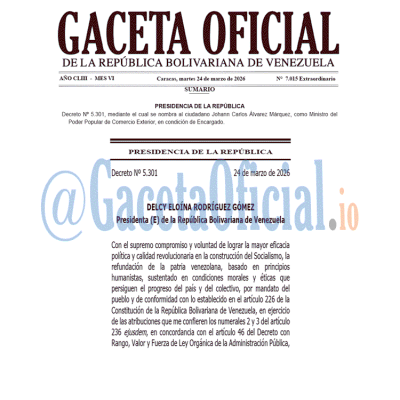 Gaceta Oficial 7015 2026-03-24