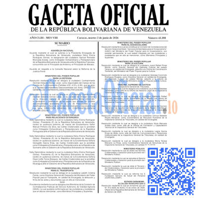 Gaceta Oficial 43388 2026-06-02 