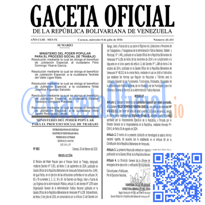 Gaceta Oficial 43411 2026-07-08