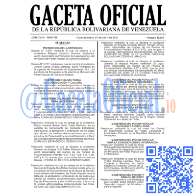 Gaceta Oficial 43353 2026-04-13