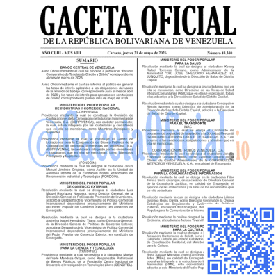 Gaceta Oficial 43380 2026-05-21