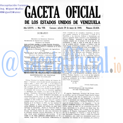 Gaceta Oficial 22628 1948-05-29