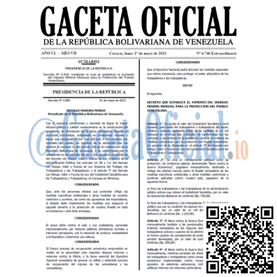 Gaceta Oficial 6746 2023-05-01