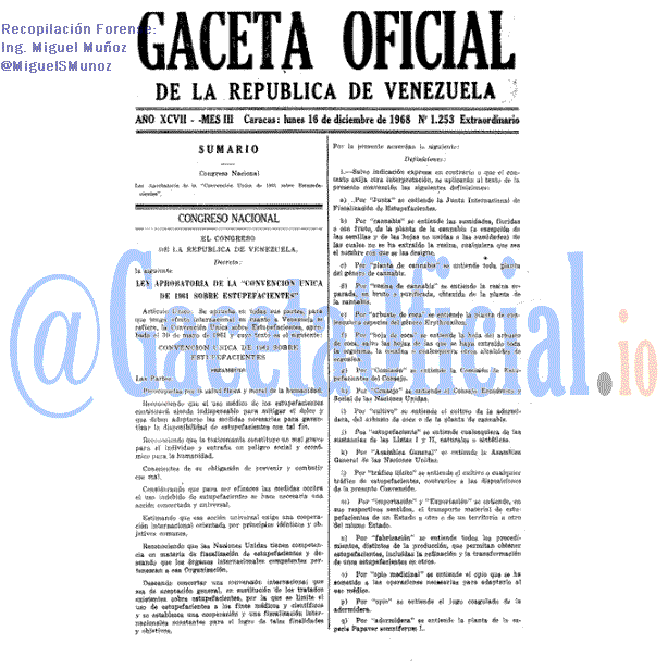 Gaceta Oficial 1253 1968-12-16 Gaceta Oficial 1253 del 16 Diciembre 1968