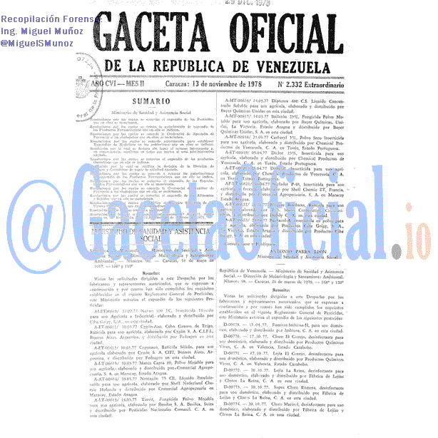 Gaceta Oficial 2332 del 13 Noviembre 1978
