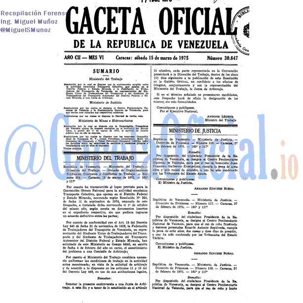 Gaceta Oficial 30647 del 15 Marzo 1975