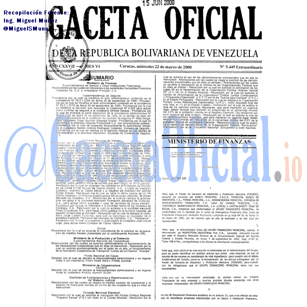 Gaceta Oficial 5449 2000-03-22 Gaceta Oficial 5449 del 22 Marzo 2000